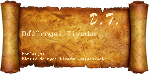 Dörnyei Tivadar névjegykártya