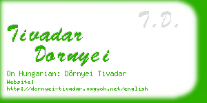 tivadar dornyei business card